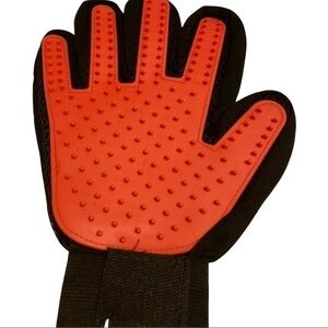 Orange Pet Groom and Massage Glove